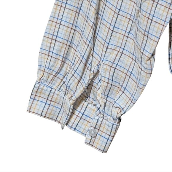 Lands' End 100% cotton plaid light flannel top size 2X split neck checkered plus - Picture 10 of 12